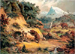 Les premiers hommes se battent pour la vie.